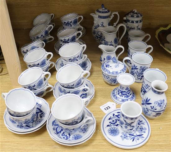 A Hutschenreuther, Germany, Blue Onion pattern tea and coffee service,